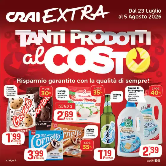 Volantino Crai a Esino Lario | TANTI PRODOTTI AL COSTO | 2026-07-23T00:00:00.000Z - 2026-08-05T00:00:00.000Z