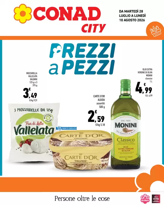 Volantino Conad City | Prezzi a pezzi | 2026-07-28T00:00:00.000Z - 2026-08-10T00:00:00.000Z