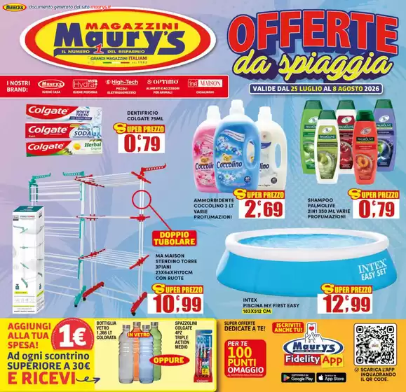 Volantino Maury's | Offerte da spiaggia | 2026-07-25T00:00:00.000Z - 2026-08-08T00:00:00.000Z