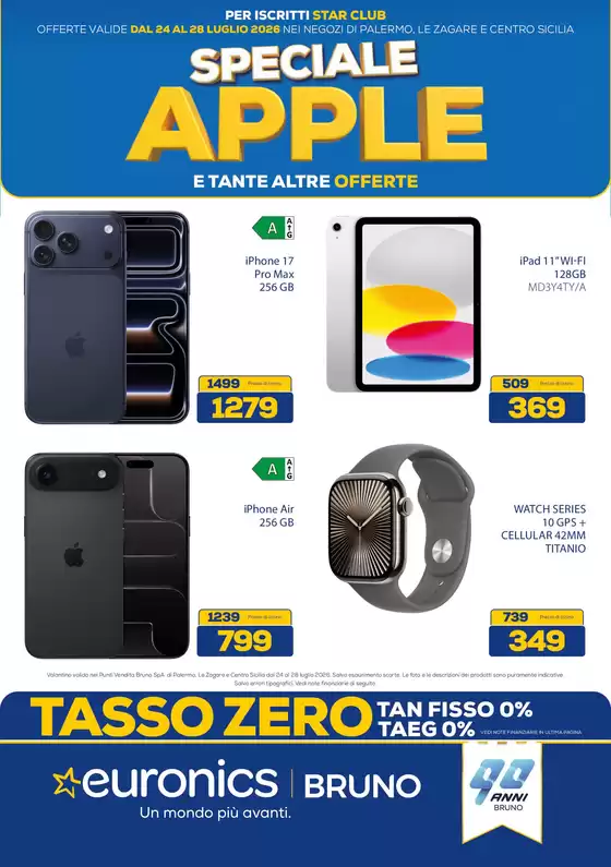 Volantino Euronics a Arsiè | Speciale APPLE | 2026-07-24T00:00:00.000Z - 2026-07-28T00:00:00.000Z
