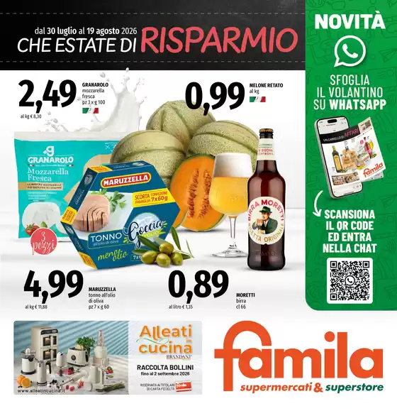 Volantino Famila a Valdagno | Che estate di risparmio | 2026-07-30T00:00:00.000Z - 2026-08-19T00:00:00.000Z