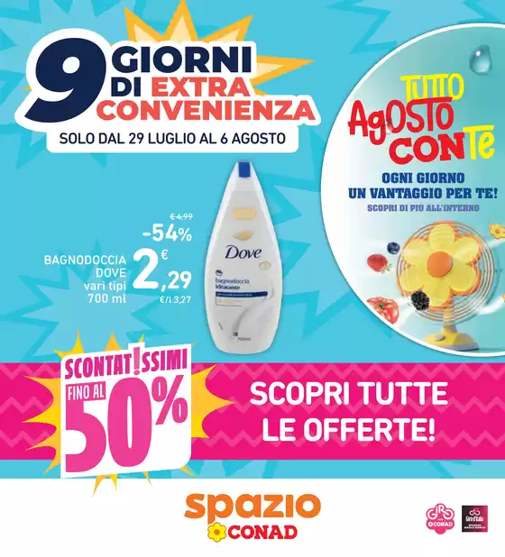 Volantino Spazio Conad a Ogliastro Cilento | 9 giorni di extra convenienza | 2026-07-29T00:00:00.000Z - 2026-08-06T00:00:00.000Z