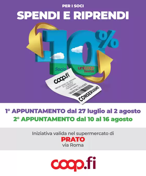 Volantino Coop a Castelnuovo di Val di Cecina | Spendi e riprendi Prato | 2026-07-27T00:00:00.000Z - 2026-08-09T00:00:00.000Z
