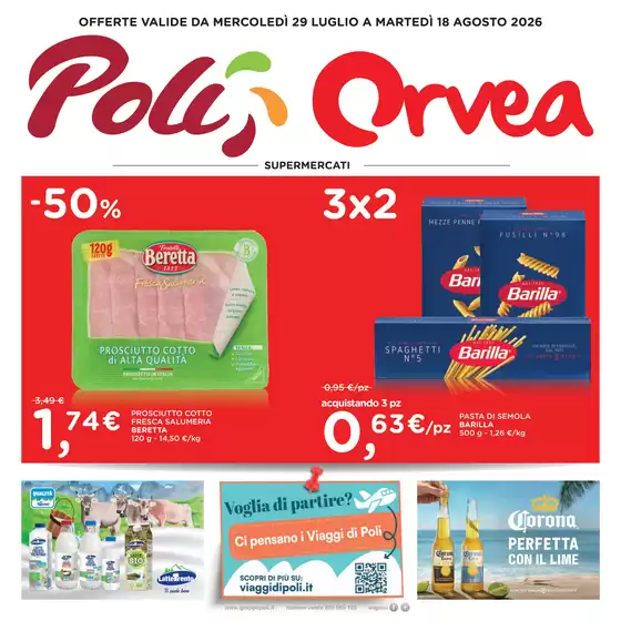 Volantino Orvea | OFFERTE VALIDE DA MERCOLEDÌ 29 LUGLIO A MARTEDÌ 18 AGOSTO 2026 | 2026-07-29T00:00:00.000Z - 2026-08-18T00:00:00.000Z