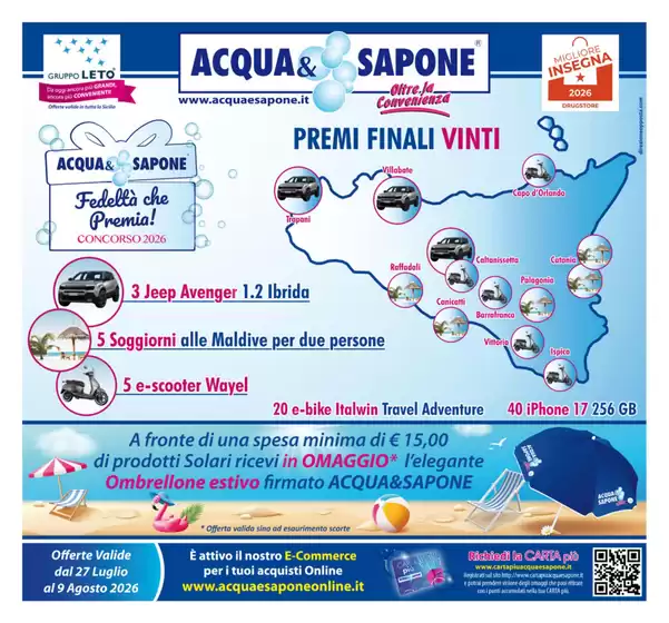 Volantino Acqua & Sapone | Offerte valide dal 27 luglio al 9 agosto 2026 | 2026-07-27T00:00:00.000Z - 2026-08-09T00:00:00.000Z
