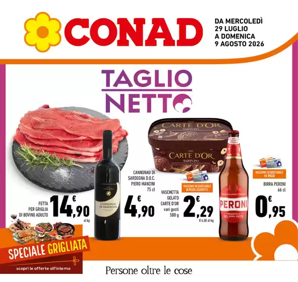 Volantino Conad | Taglio Netto | 2026-07-29T00:00:00.000Z - 2026-08-09T00:00:00.000Z