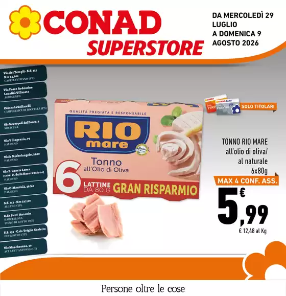 Volantino Conad Superstore a Occimiano | Supplemento Convenienza | 2026-07-29T00:00:00.000Z - 2026-08-09T00:00:00.000Z