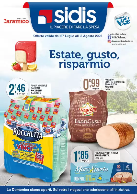 Volantino Sidis | Estate, gusto, risparmio | 2026-07-27T00:00:00.000Z - 2026-08-08T00:00:00.000Z