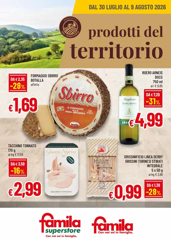 Volantino Famila a Capizzone | PRODOTTI DEL TERRITORIO | 2026-07-30T00:00:00.000Z - 2026-08-09T00:00:00.000Z