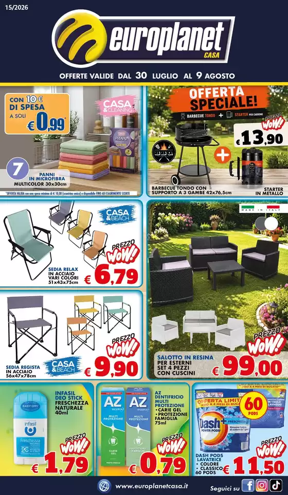 Volantino Europlanet Casa | Offerte valide dal 30 Luglio al 9 Agosto | 2026-07-30T00:00:00.000Z - 2026-08-09T00:00:00.000Z