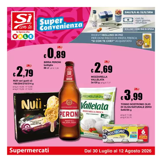 Volantino Si con te supermercati | Superconvenienza | 2026-07-30T00:00:00.000Z - 2026-08-12T00:00:00.000Z