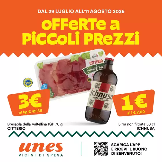 Volantino Unes | Offerte a piccoli prezzi | 2026-07-29T00:00:00.000Z - 2026-08-11T00:00:00.000Z