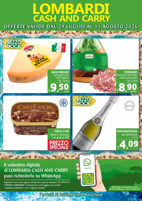 Volantino Lombardi Cash and Carry | OFFERTE VALIDE DAL 29 LUGLIO AL 11 AGOSTO 2026 | 2026-07-29T00:00:00.000Z - 2026-08-11T00:00:00.000Z