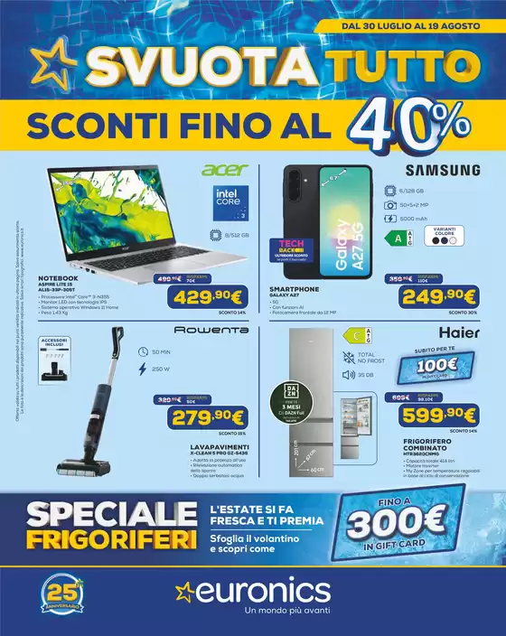 Volantino Euronics | Svuota tutto | 2026-07-30T00:00:00.000Z - 2026-08-19T00:00:00.000Z