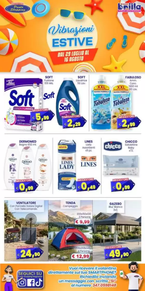 Volantino Punto Shopping Megastore a Empoli | Vibrazioni estive | 2026-07-29T00:00:00.000Z - 2026-08-16T00:00:00.000Z