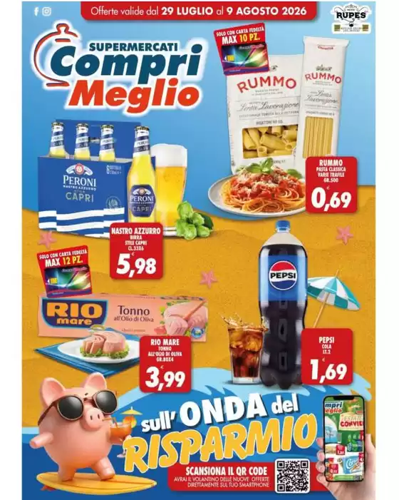Volantino Compri Meglio | Sull' ONDA del risparmio | 2026-07-29T00:00:00.000Z - 2026-08-09T00:00:00.000Z
