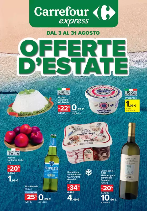 Volantino Carrefour Express a Vado Ligure | Offerte d'estate | 2026-08-03T00:00:00.000Z - 2026-08-31T00:00:00.000Z