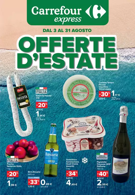 Volantino Carrefour Express a Bologna | Offerte d'estate | 2026-08-03T00:00:00.000Z - 2026-08-31T00:00:00.000Z
