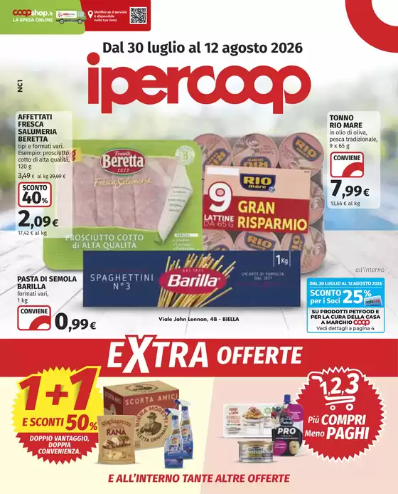 Volantino Ipercoop a Ivrea | Extra offerte | 2026-07-30T00:00:00.000Z - 2026-08-12T00:00:00.000Z
