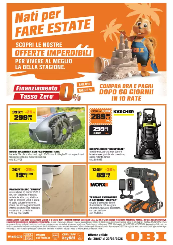 Volantino OBI | Nati per fare estate | 2026-07-30T00:00:00.000Z - 2026-08-23T00:00:00.000Z