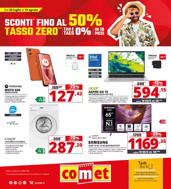 Volantino Comet | Tasso zero da Comet! | 2026-07-30T00:00:00.000Z - 2026-08-19T00:00:00.000Z