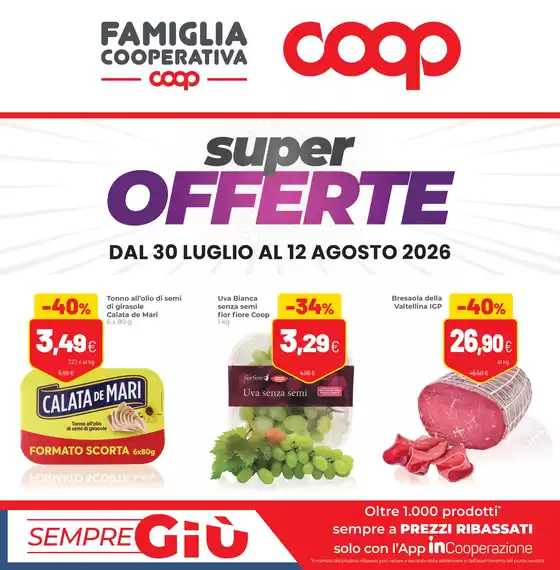 Volantino Coop a Caltanissetta | Super offerte | 2026-07-30T00:00:00.000Z - 2026-08-12T00:00:00.000Z