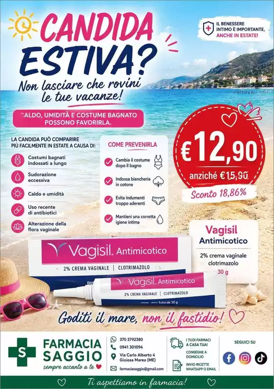 Volantino Farmacia Saggio | Candida estiva? | 2026-07-30T00:00:00.000Z - 2026-08-09T00:00:00.000Z