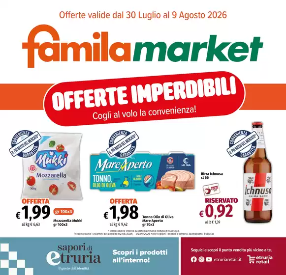Volantino Famila Market | Offerte imperdibili | 2026-07-30T00:00:00.000Z - 2026-08-09T00:00:00.000Z