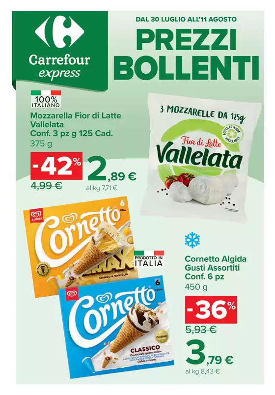 Volantino Carrefour Express | Prezzi Bollenti | 2026-07-30T00:00:00.000Z - 2026-08-11T00:00:00.000Z