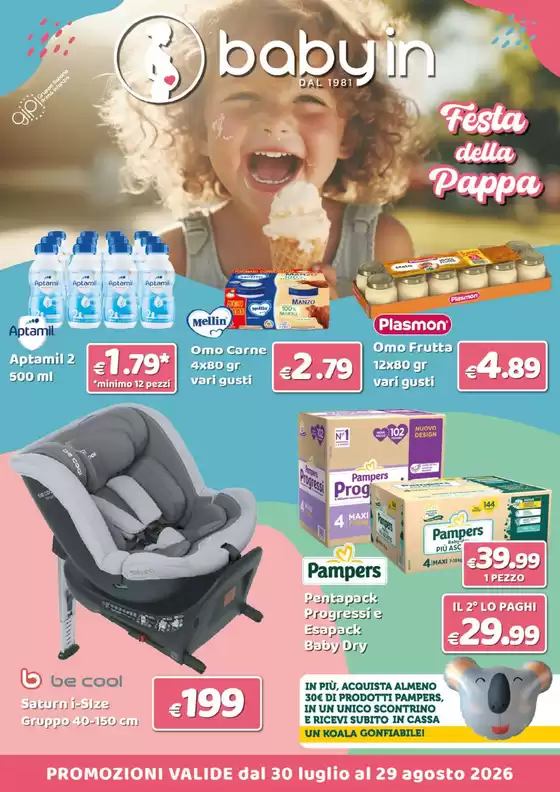 Volantino Baby In | Festa della pappa | 2026-07-30T00:00:00.000Z - 2026-08-29T00:00:00.000Z