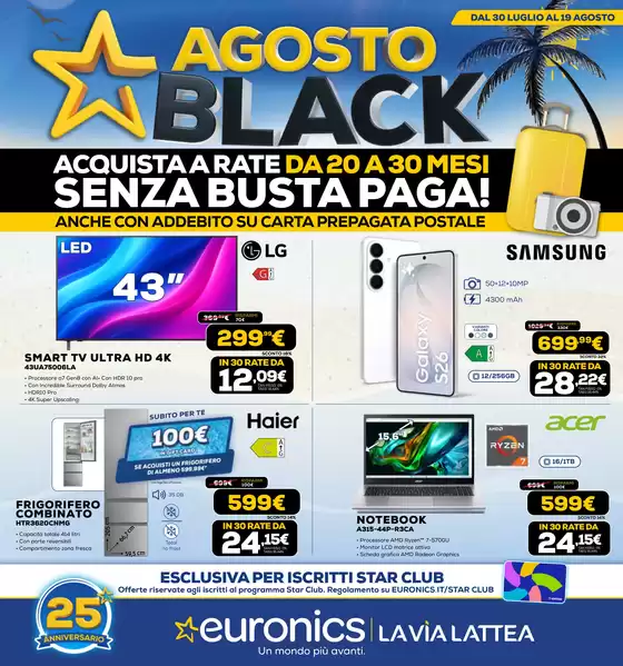 Volantino Euronics | AGOSTO BLACK | 2026-07-30T00:00:00.000Z - 2026-08-19T00:00:00.000Z