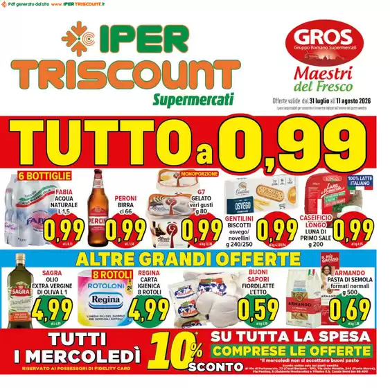 Volantino Iper Triscount | Tutto a 0,99 | 2026-07-31T00:00:00.000Z - 2026-08-11T00:00:00.000Z