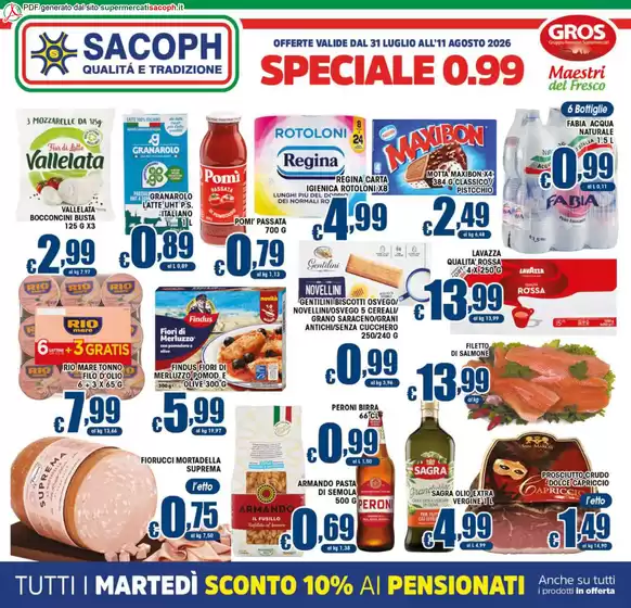 Volantino Sacoph | Speciale 0.99 | 2026-07-31T00:00:00.000Z - 2026-08-11T00:00:00.000Z