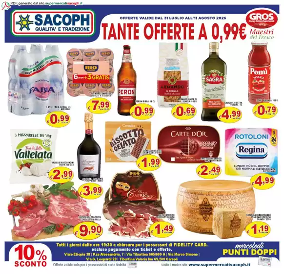 Volantino Sacoph | Tante offerte a 0,99€ | 2026-07-31T00:00:00.000Z - 2026-08-11T00:00:00.000Z