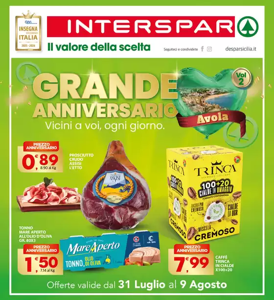 Volantino Interspar | Offerte Interspar | 2026-07-31T00:00:00.000Z - 2026-08-09T00:00:00.000Z