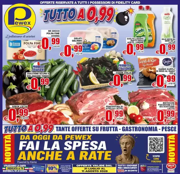 Volantino Pewex | Tutto a 0,99 | 2026-07-31T00:00:00.000Z - 2026-08-11T00:00:00.000Z
