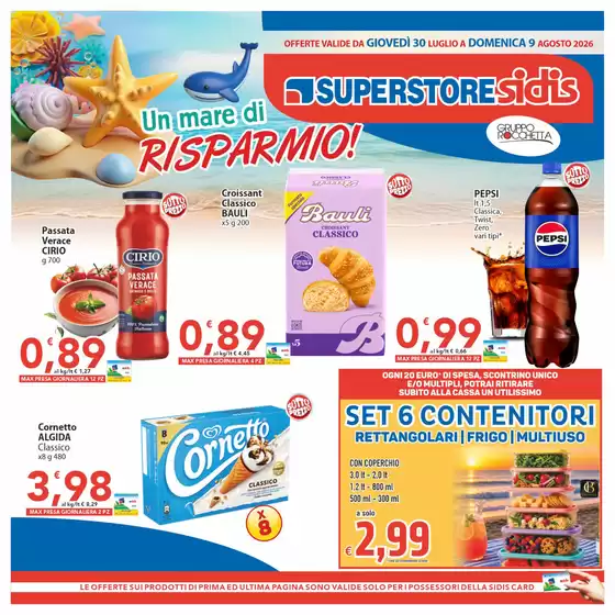 Volantino Sidis | Un mare di risparmio! | 2026-07-30T00:00:00.000Z - 2026-08-09T00:00:00.000Z
