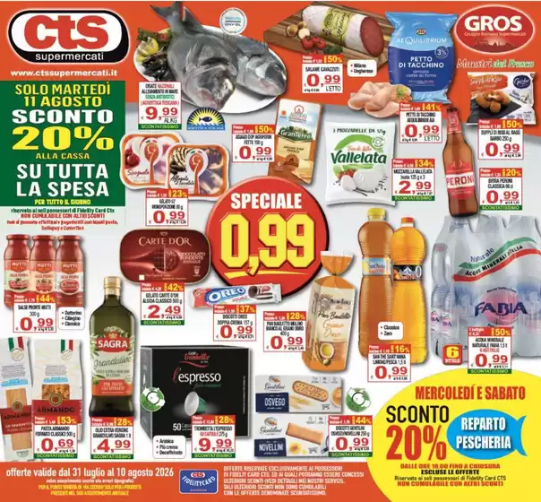 Volantino CTS Supermercati | Speciale 0,99 | 2026-07-31T00:00:00.000Z - 2026-08-11T00:00:00.000Z