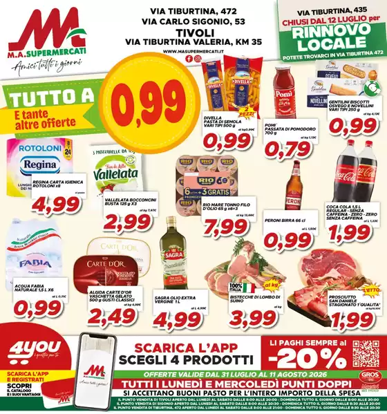 Volantino MA Supermercati | Tutto a 0,99 | 2026-07-31T00:00:00.000Z - 2026-08-11T00:00:00.000Z