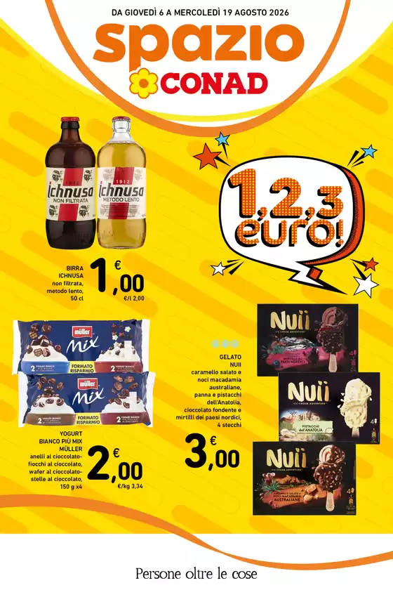 Volantino Spazio Conad a Boltiere | Offerte Spazio Conad: 1,2,3 euro! | 2026-08-06T00:00:00.000Z - 2026-08-19T00:00:00.000Z
