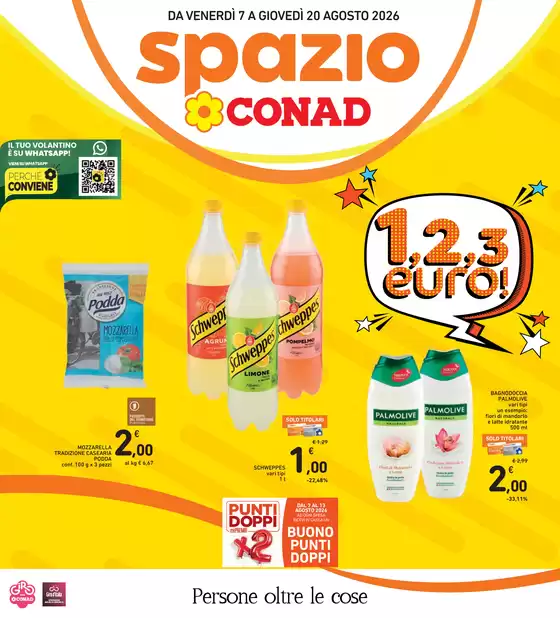 Volantino Spazio Conad a Serramanna | 1,2,3 euro! | 2026-08-07T00:00:00.000Z - 2026-08-20T00:00:00.000Z