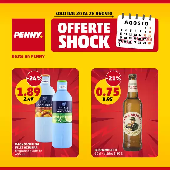 Volantino PENNY a Bergamo | OFFERTE SHOCK dal 20 al 26/08 | 2026-08-20T00:00:00.000Z - 2026-08-26T00:00:00.000Z