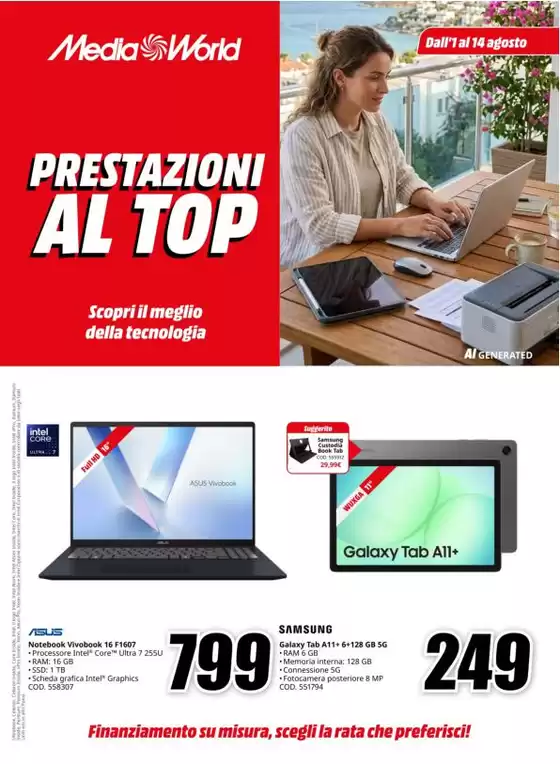 Volantino MediaWorld | Prestazioni al top | 2026-08-01T00:00:00.000Z - 2026-08-14T00:00:00.000Z