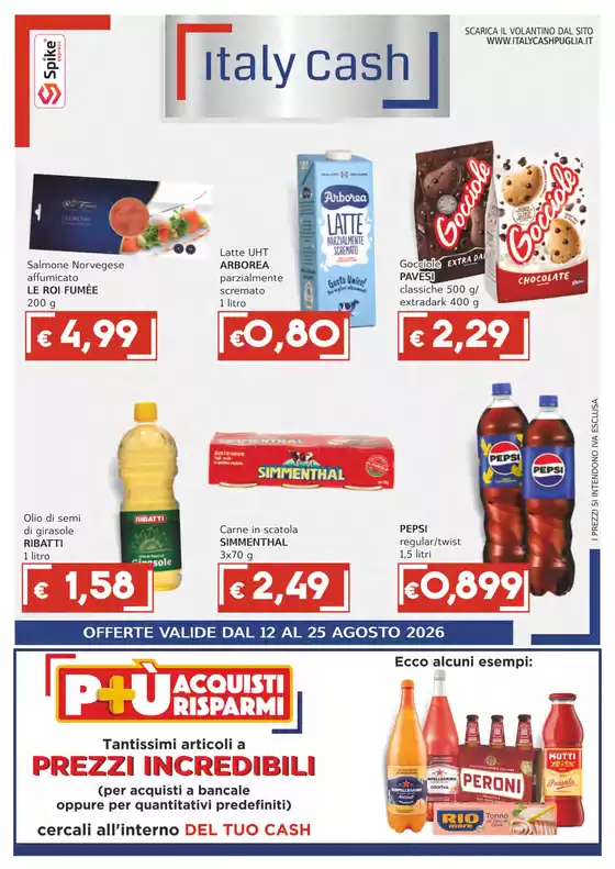 Volantino Italy Cash Puglia | Offerte valide dal 12 al 25 agosto 2026 | 2026-08-12T00:00:00.000Z - 2026-08-25T00:00:00.000Z