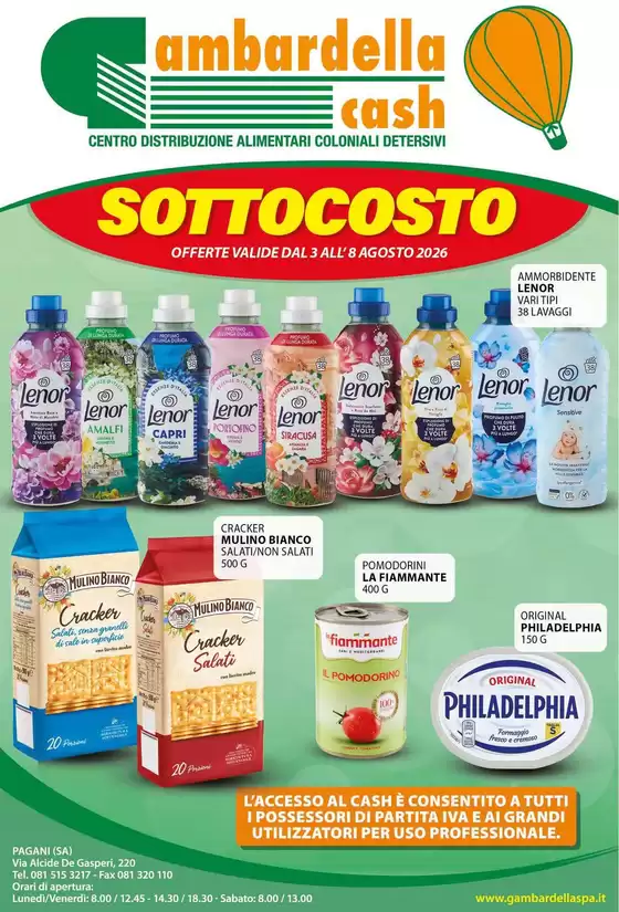 Volantino Gambardella Cash | Sottocosto | 2026-08-03T00:00:00.000Z - 2026-08-08T00:00:00.000Z
