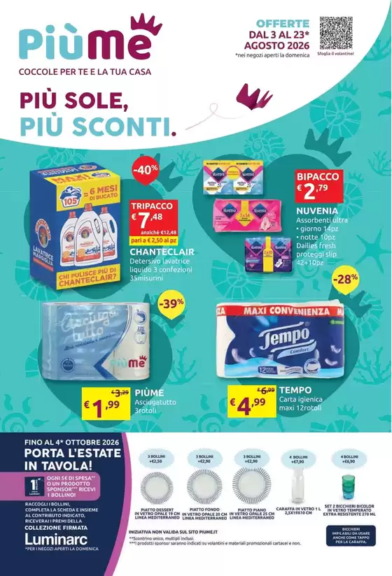 Volantino PiùMe | Piu sole, piu sconti | 2026-08-03T00:00:00.000Z - 2026-08-23T00:00:00.000Z