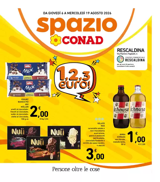 Volantino Spazio Conad a Quattro Castella | 1,2,3 euro! | 2026-08-06T00:00:00.000Z - 2026-08-19T00:00:00.000Z