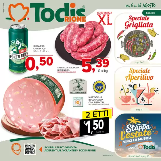 Volantino Todis | Speciale Grigliata | 2026-08-06T00:00:00.000Z - 2026-08-16T00:00:00.000Z
