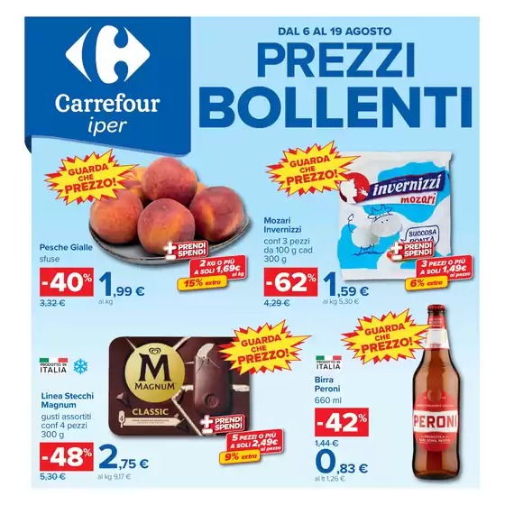 Volantino Carrefour Ipermercati | Prezzi Bollenti | 2026-08-06T00:00:00.000Z - 2026-08-19T00:00:00.000Z