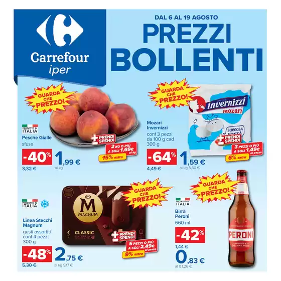 Volantino Carrefour Ipermercati | Prezzi Bollenti | 2026-08-06T00:00:00.000Z - 2026-08-19T00:00:00.000Z